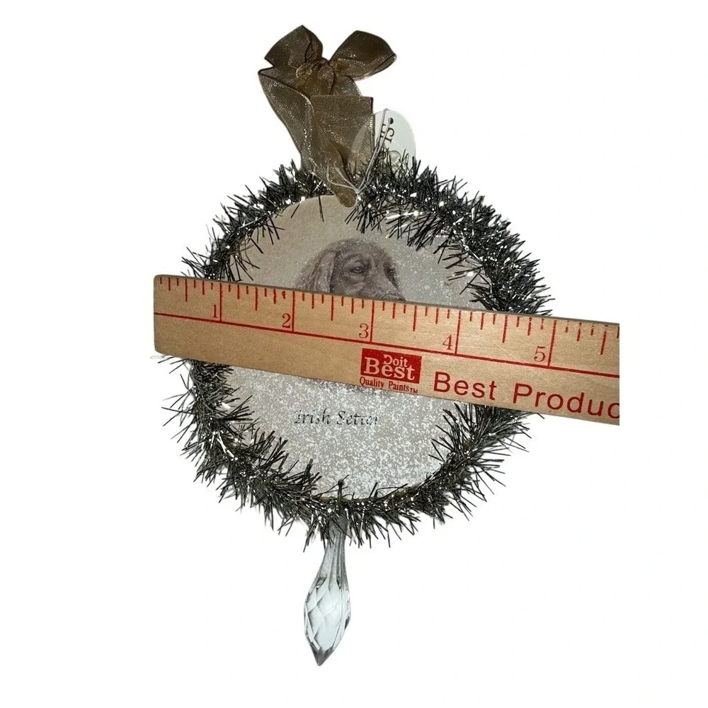 Susan B Holiday Jewels Irish‎ Setter Dog Christmas Ornament Wreath 4in Christmas